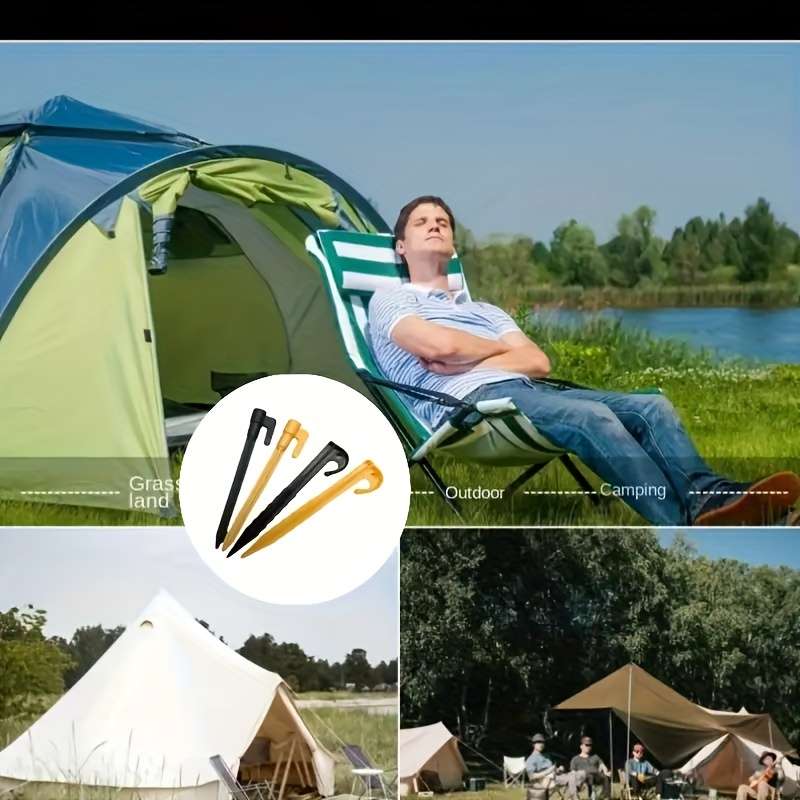 Heavy-duty 5" tent pegs with sharp hooks