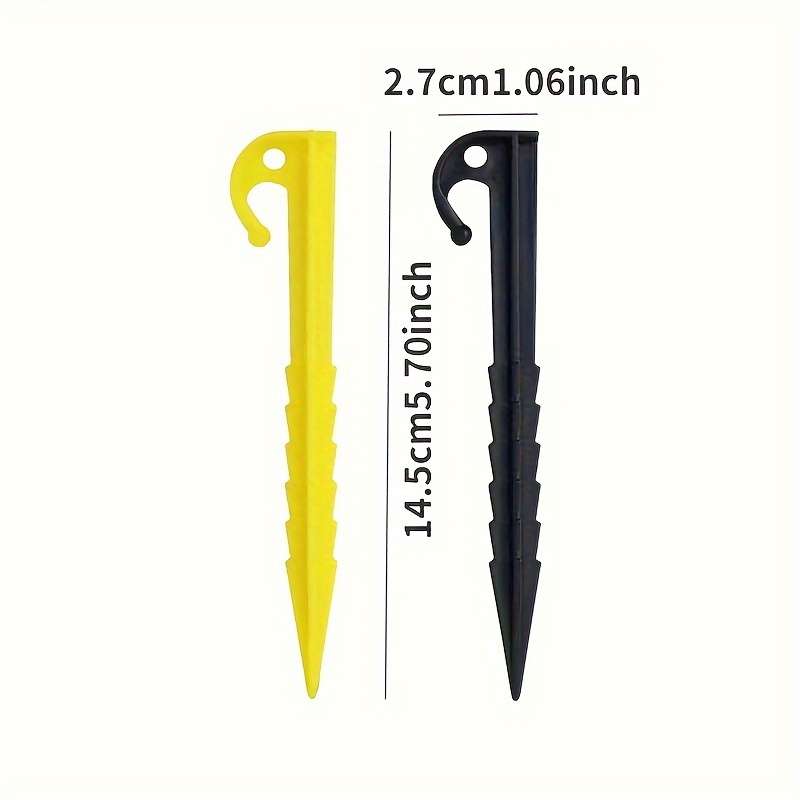 Heavy-duty 5" tent pegs with sharp hooks