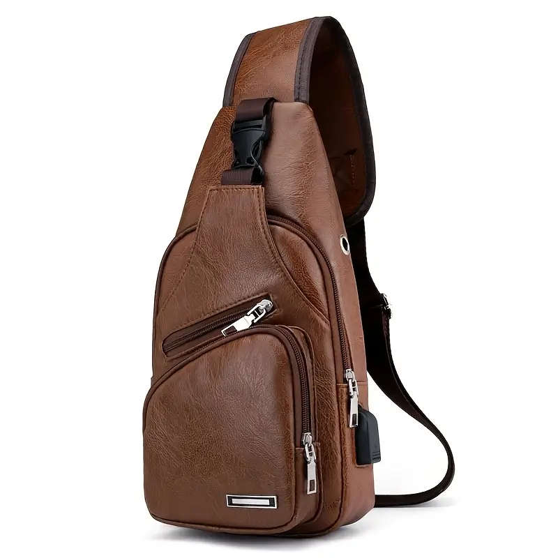 1 x Men's PU leather messenger bag