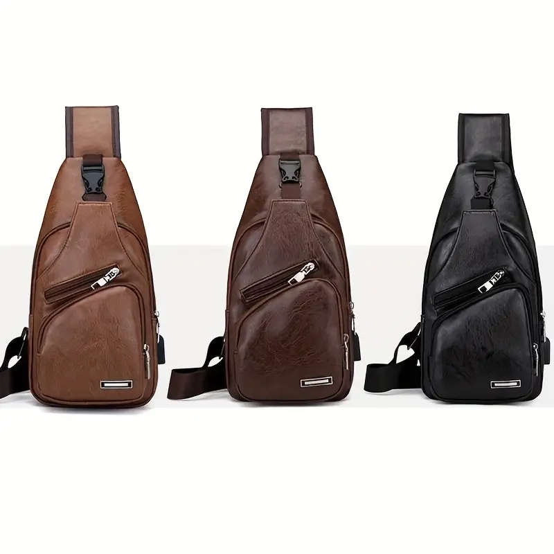 1 x Men's PU leather messenger bag