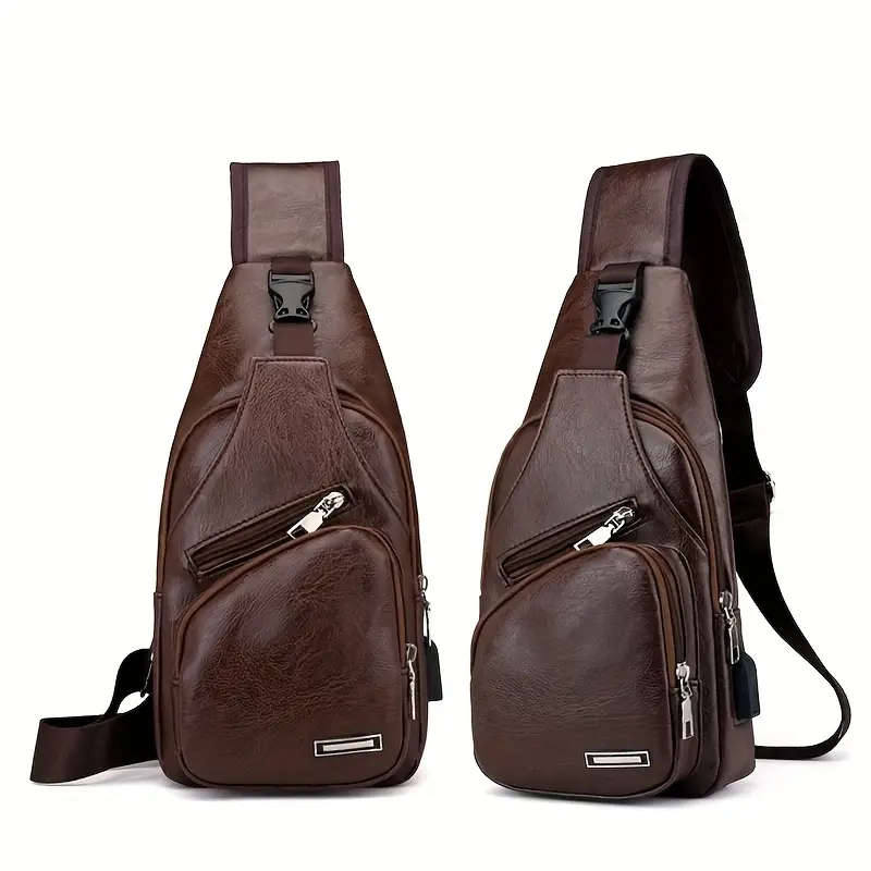 1 x Men's PU leather messenger bag