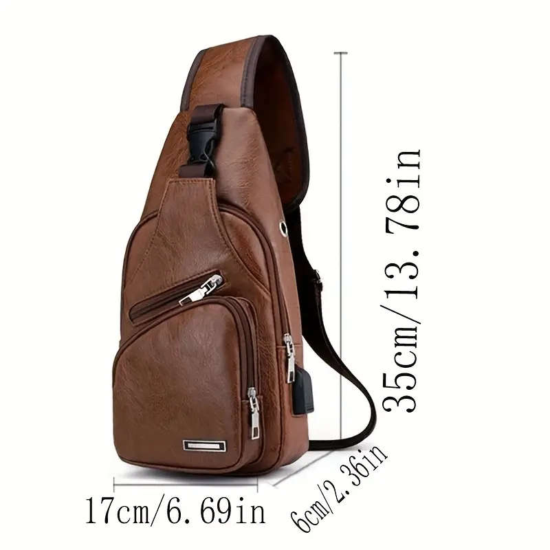 1 x Men's PU leather messenger bag