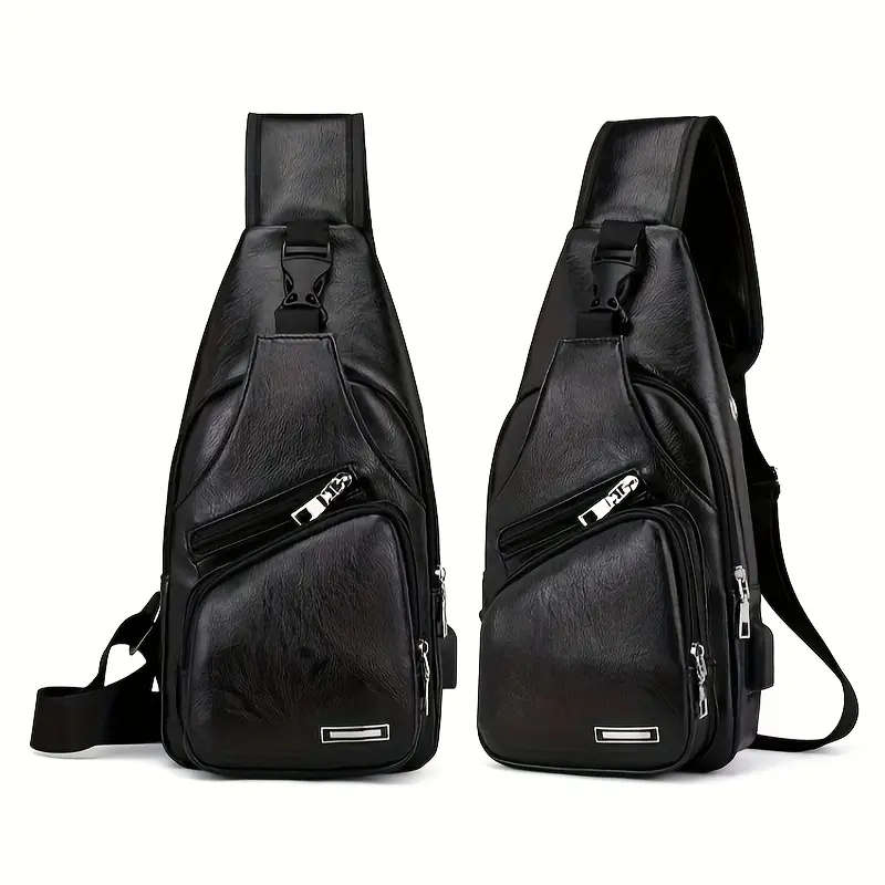 1 x Men's PU leather messenger bag