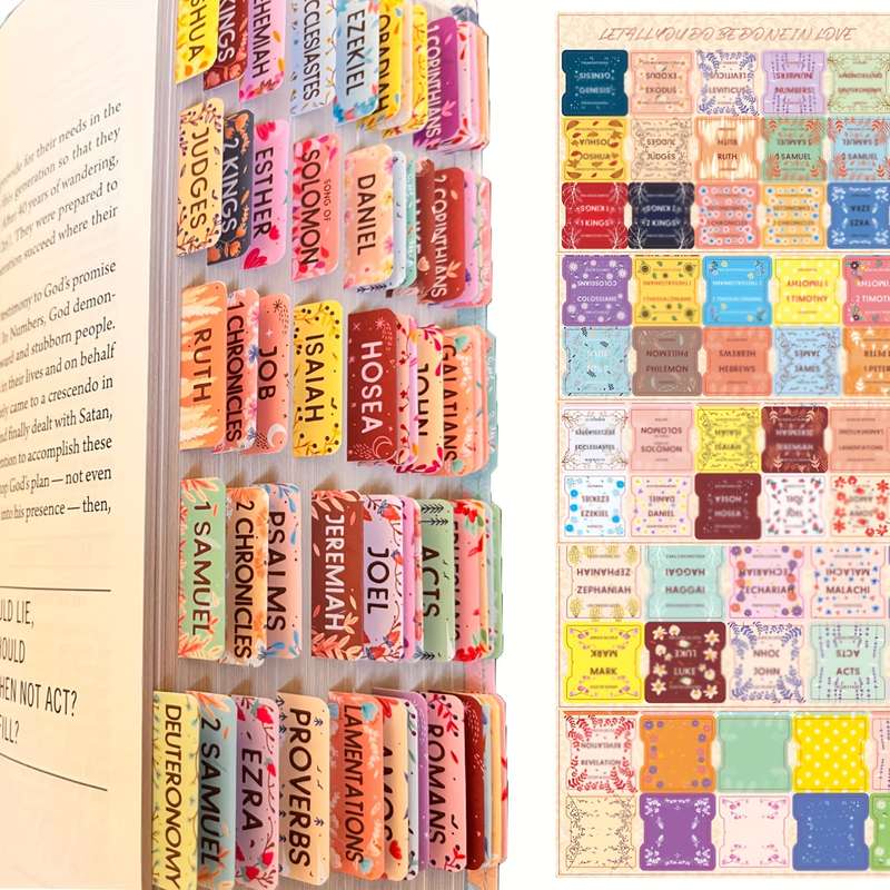 Set of Bible labels with inspirational book excerpts
