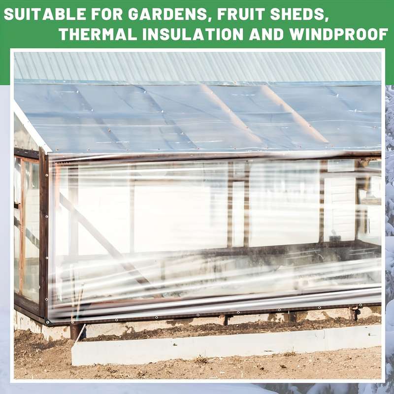 1 transparent waterproof tarpaulin with cable loop 2m×4m