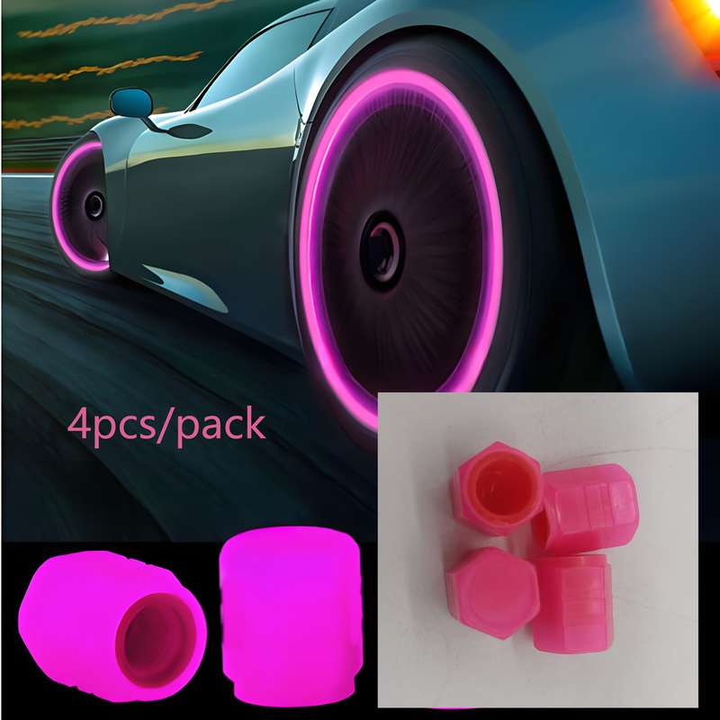 4 luminous tire valve covers