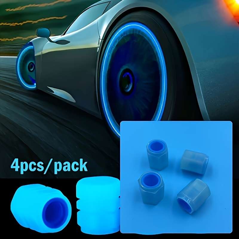 4 luminous tire valve covers