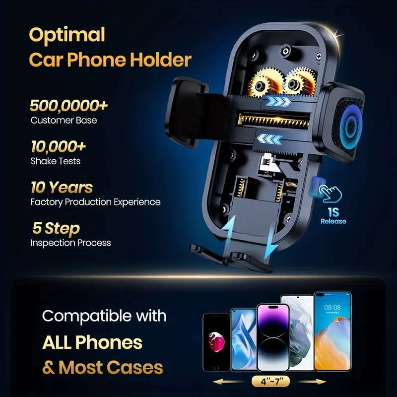 Adjustable car dashboard phone holder