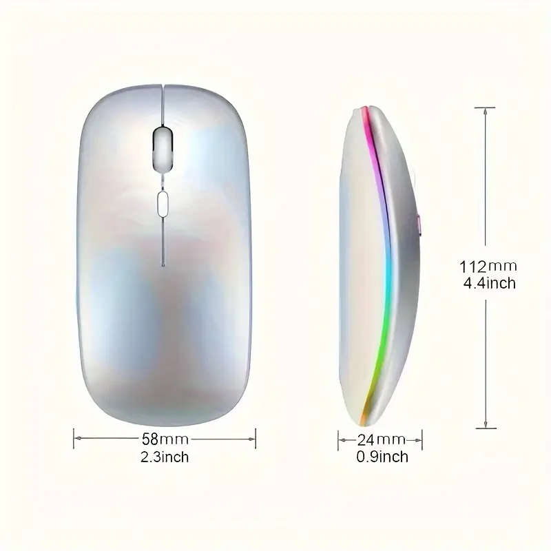 1pcs Wireless Mouse Dual Mode Mouse Rechargeable Mouse Comfortable Touch Ergonomic Design Gaming Mouse