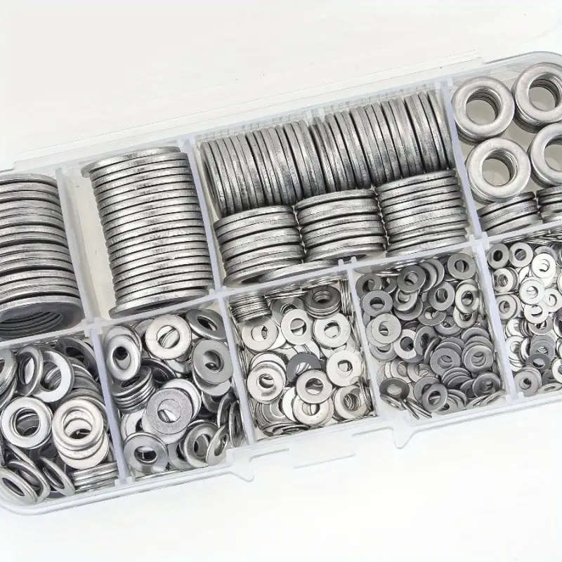 Set of 180 stainless steel washers