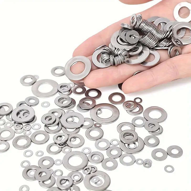 Set of 180 stainless steel washers