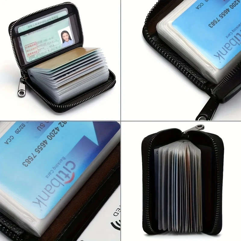 Faux leather card holder