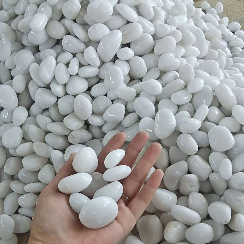 300g white river stones and polished pebbles