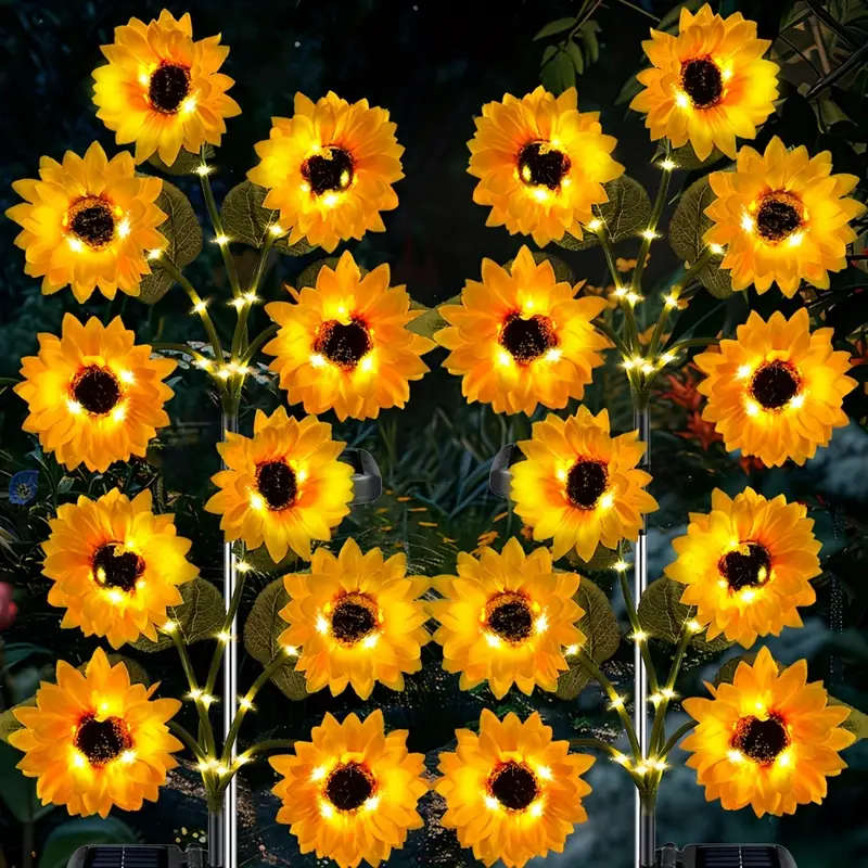 5 Solar powered sunflower LED lights