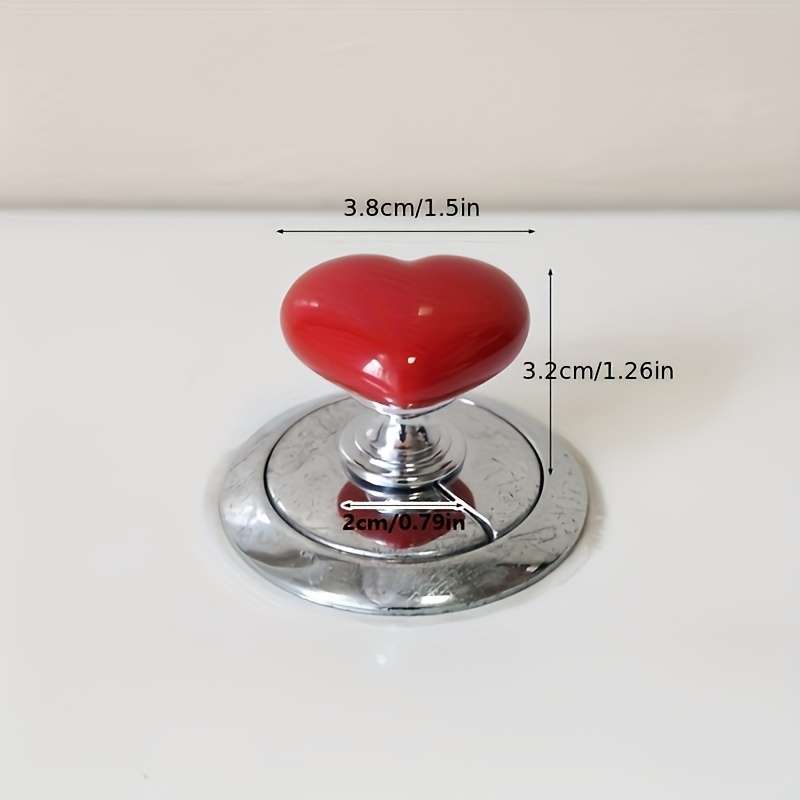 Colorful heart shaped toilet tank button