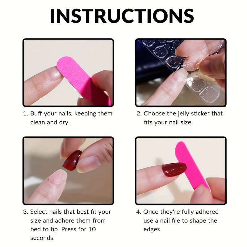 Square Jelly Color False Nails
