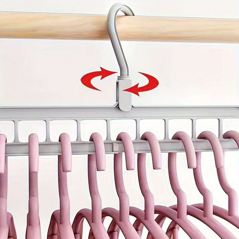 1 Piece Space Saving 9-Hole Multipurpose Plastic Clothes Hanger, Foldable Portable Storage Rack for