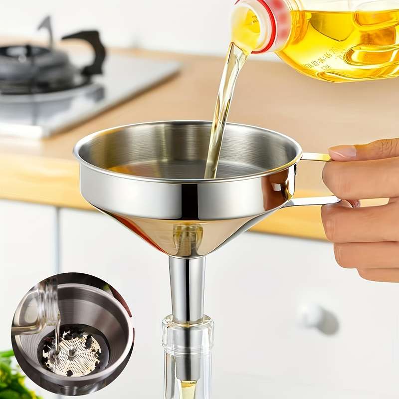 1 stainless steel funnel