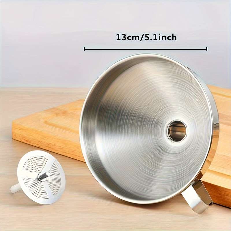 1 stainless steel funnel