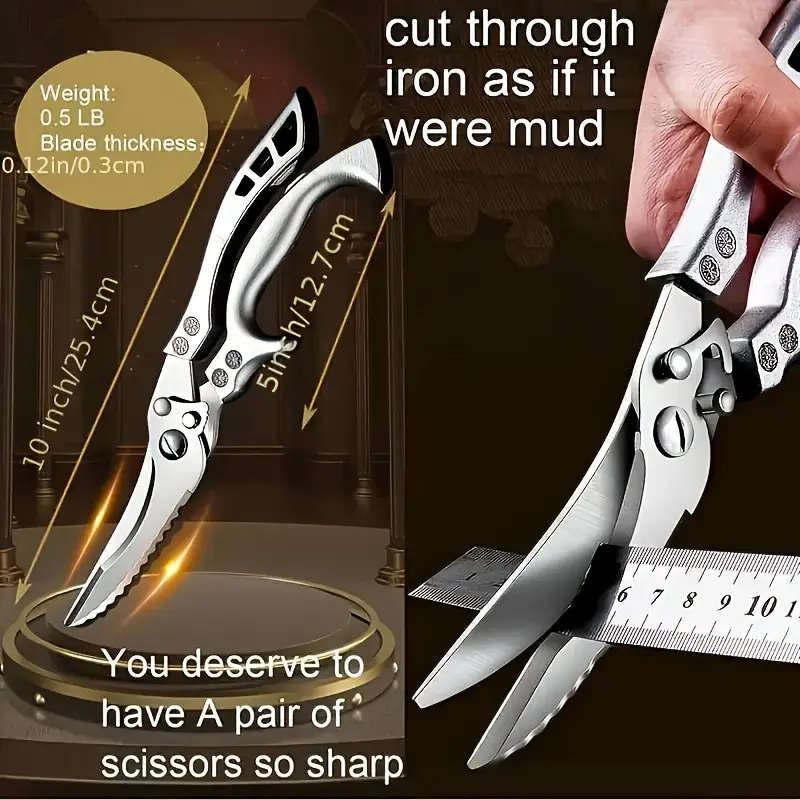 Upgraded stainless steel kitchen scissors