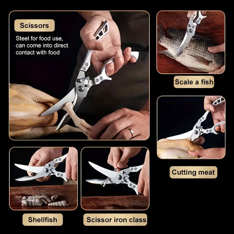 Upgraded stainless steel kitchen scissors