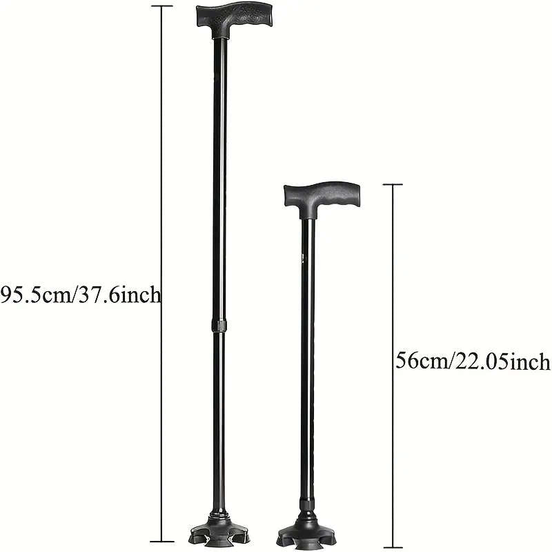 Aluminum adjustable telescopic height walking stick