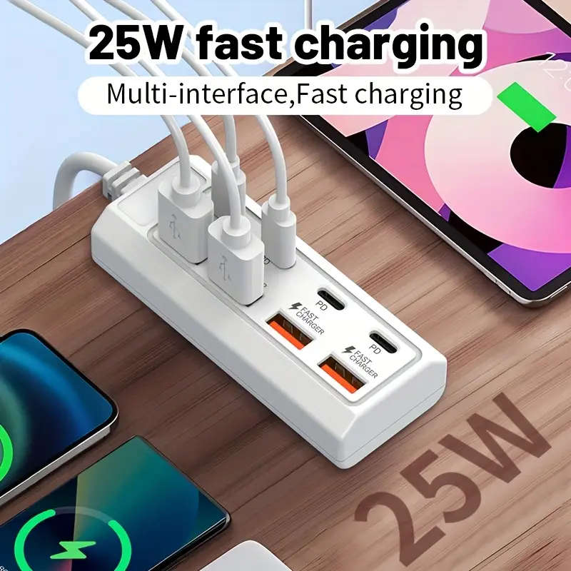 8-port USB to 4USB+4Type-C interface 25W hub