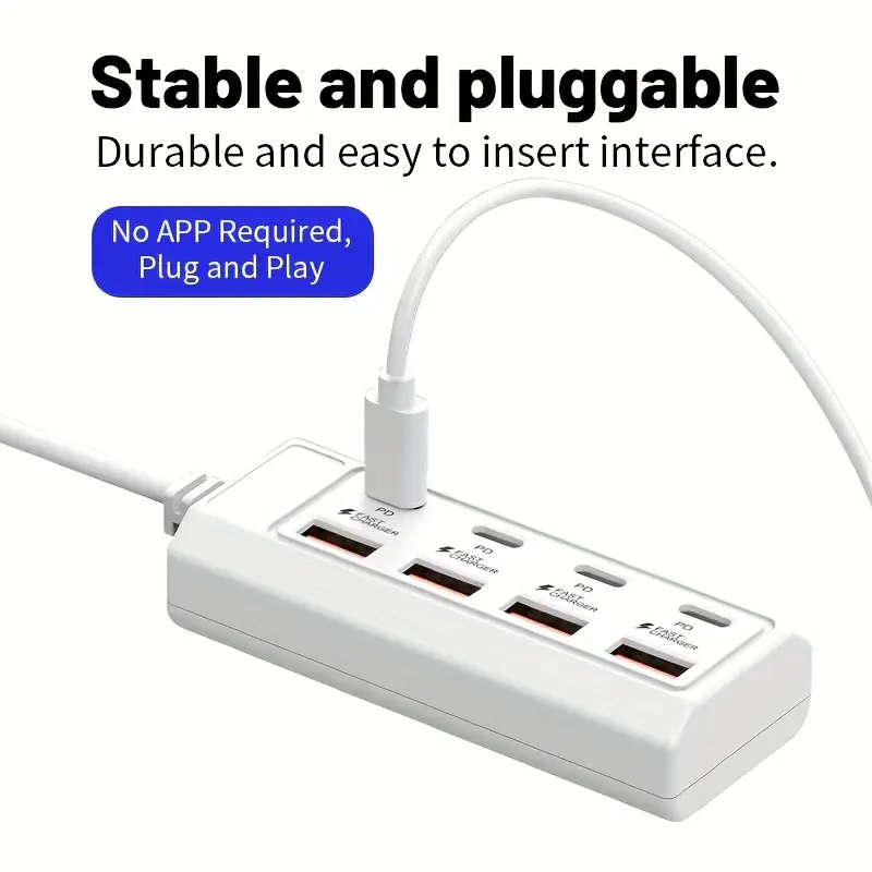 8-port USB to 4USB+4Type-C interface 25W hub