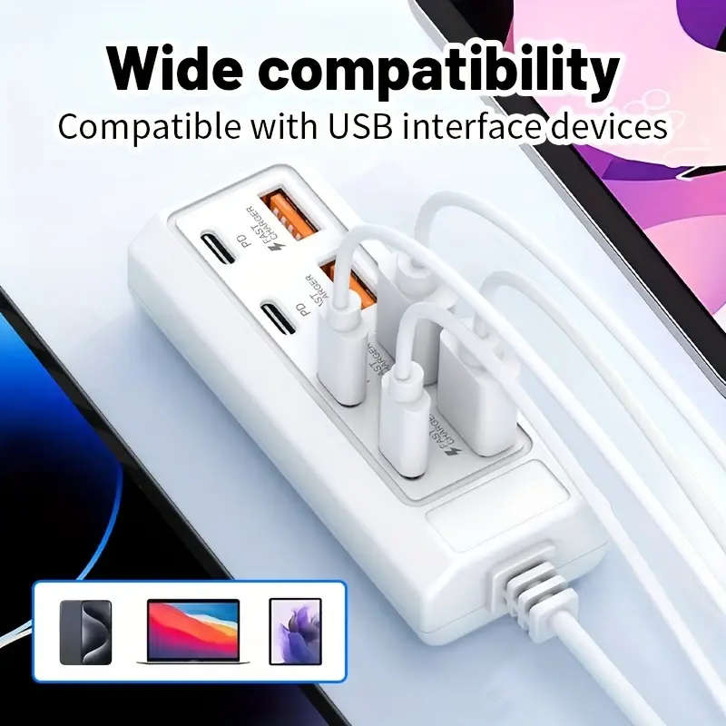 8-port USB to 4USB+4Type-C interface 25W hub