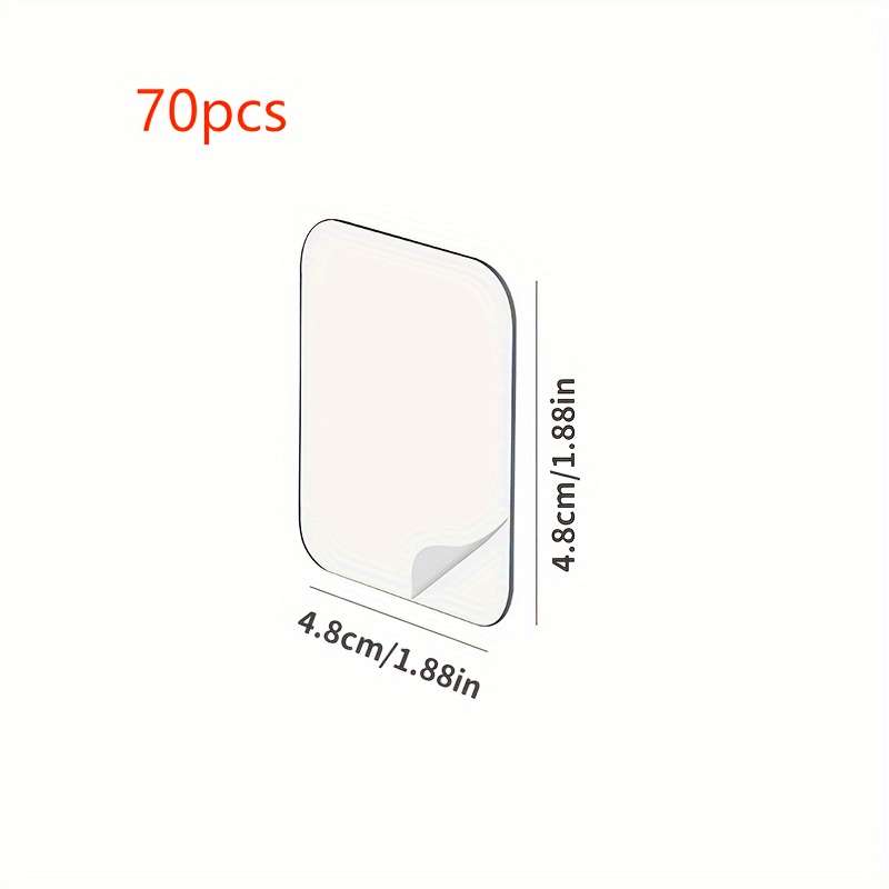 70pcs adhesive film hooks, strong adhesion, seamless, waterproof, easy to install, wall mount, home use