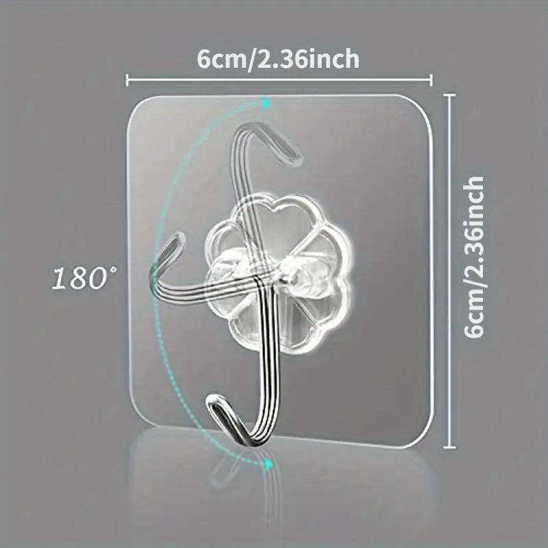 Heavy duty transparent adhesive hooks 24 pcs available, 9.98 KG super strong load bearing, no drilling required