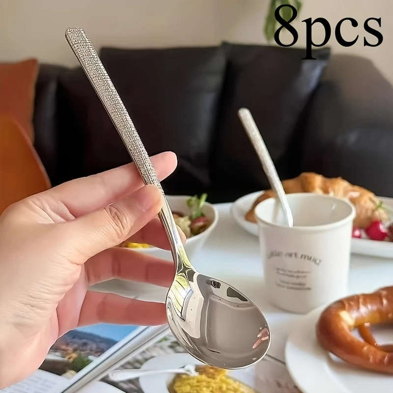 8-piece stainless steel spoon set
