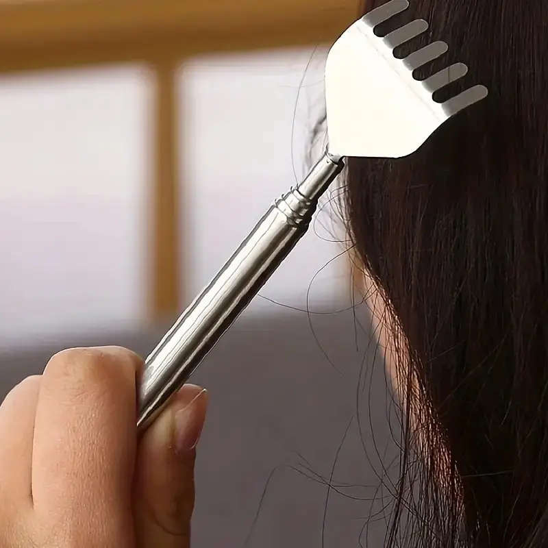 1 Piece Retractable Stainless Steel Back Scratcher - 20 Inch Portable Itch Relief Tool Durable and Non-Itchy