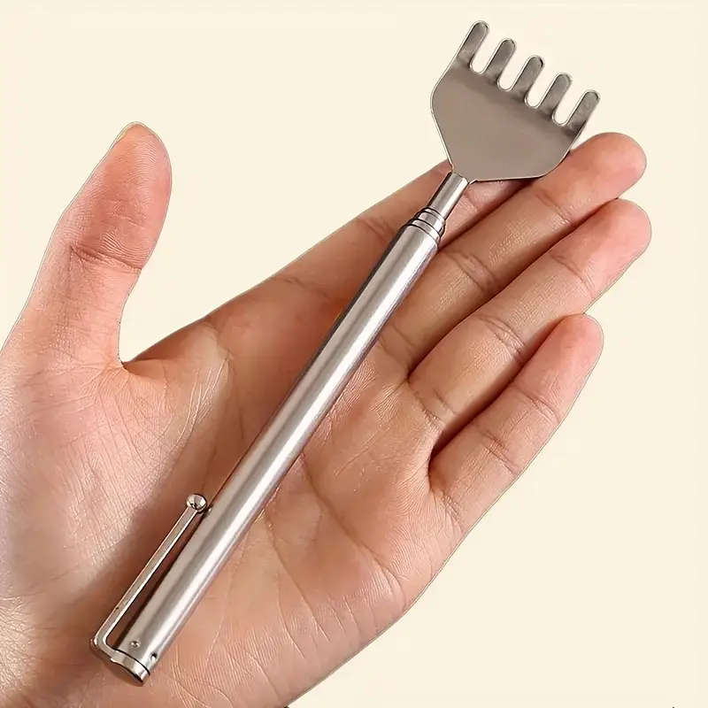 1 Piece Retractable Stainless Steel Back Scratcher - 20 Inch Portable Itch Relief Tool Durable and Non-Itchy