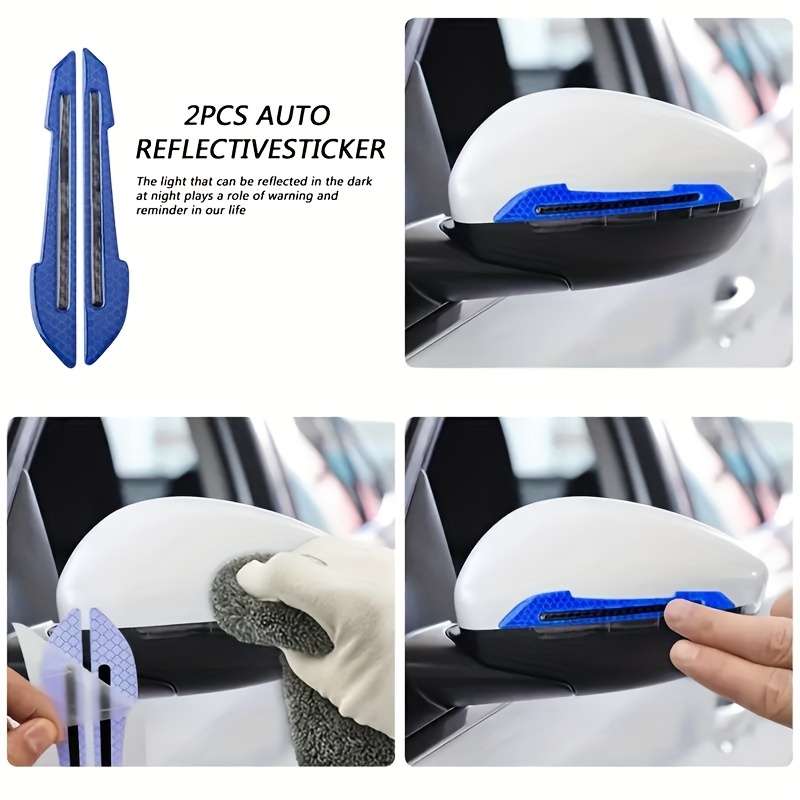 2-pack car rearview mirror reflective stickers