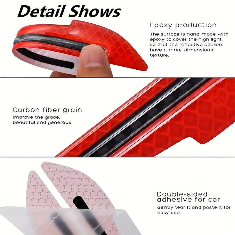 2-pack car rearview mirror reflective stickers