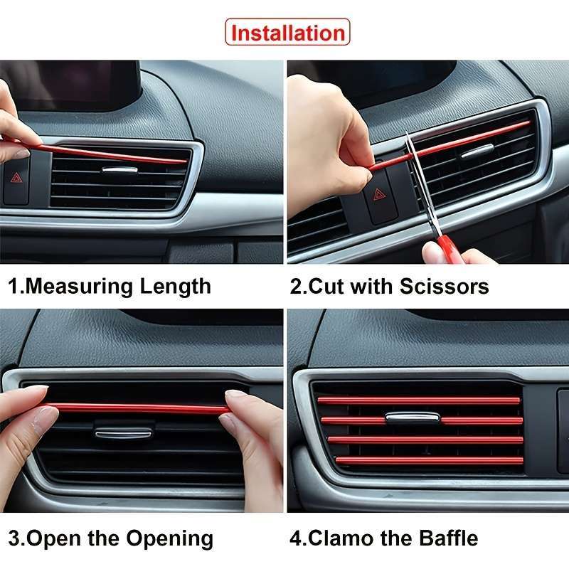 10 pieces 20cm Car air conditioning vent decorative strips