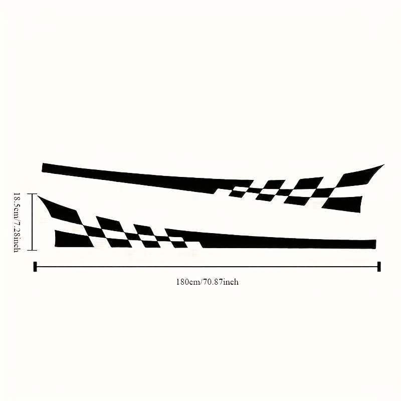 Set of Two Glossy Checkered Flag Racing Decals - Self Adhesive