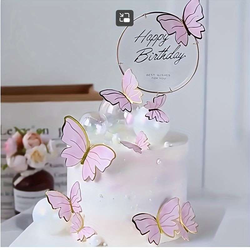 A set of cake decoration inserts with delicate gold rims