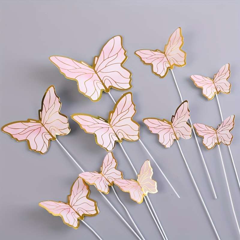 A set of cake decoration inserts with delicate gold rims