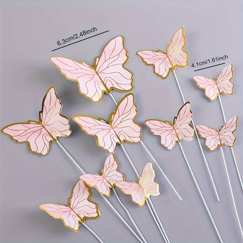 A set of cake decoration inserts with delicate gold rims