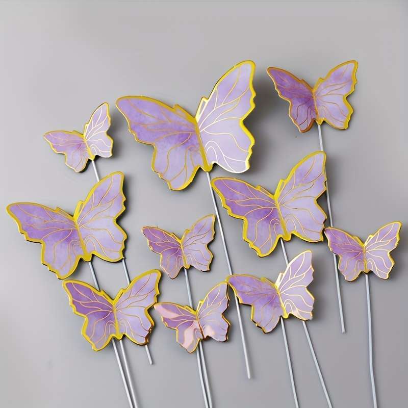 A set of cake decoration inserts with delicate gold rims