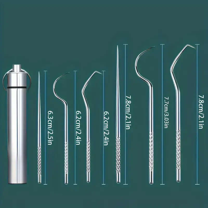 7-piece stainless steel toothpick set