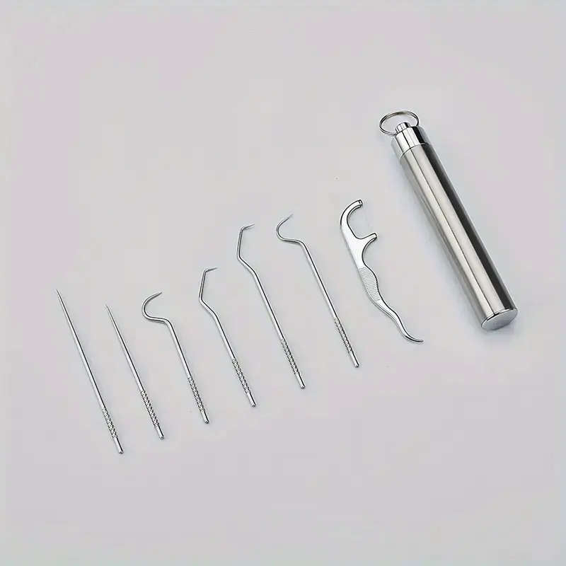 7-piece stainless steel toothpick set