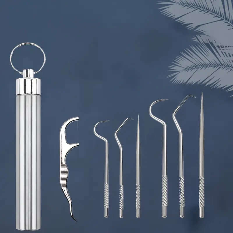 7-piece stainless steel toothpick set