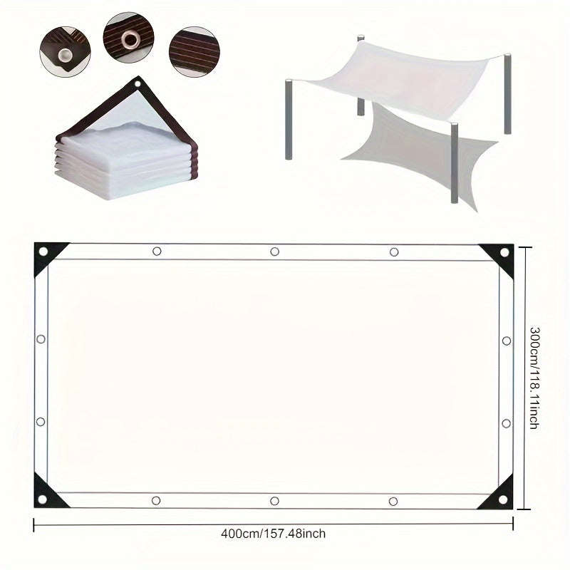 Waterproof UV Resistant Heavy Duty Clear Plastic Tarpaulin Size 1m x 2m