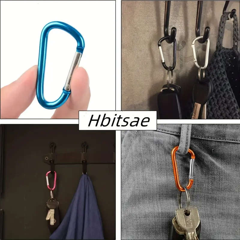 10 Pack Vitality Mini Carabiner Keychain Durable Aluminum Alloy Spring Hook Clip for Outdoor Cameras