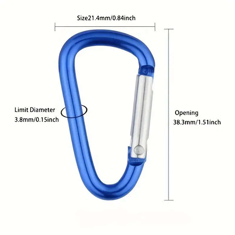 10 Pack Vitality Mini Carabiner Keychain Durable Aluminum Alloy Spring Hook Clip for Outdoor Cameras