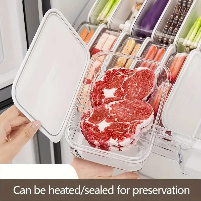 5-piece kitchen refrigerator storage box set (with lid)