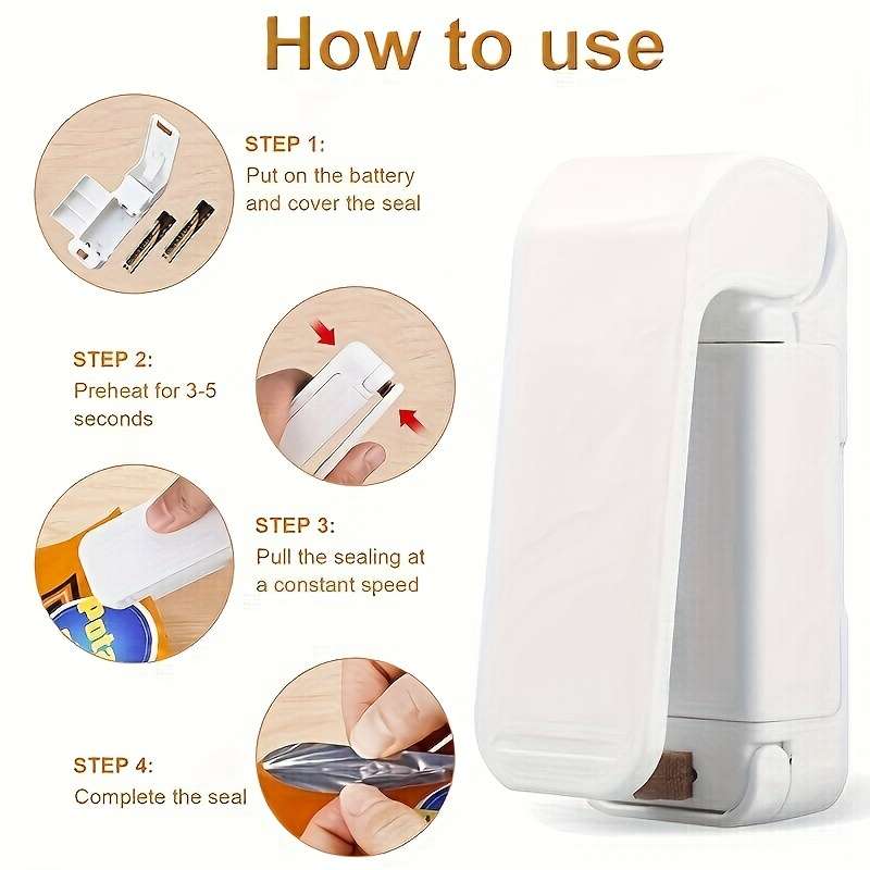 Compact Handheld Snack Bag Sealer (Random Colors)